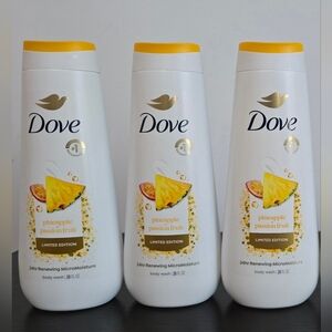 Dove Limited Edition Pineapple Passion Fruit Body Wash Set - White and Yellow